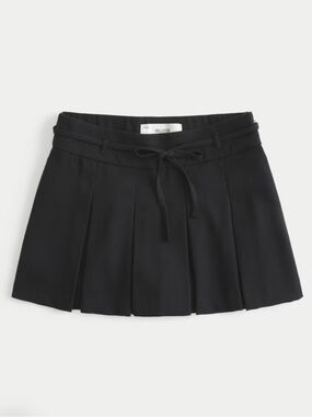Hollister Black Pleated Mini Skirt with Drawstring Waist